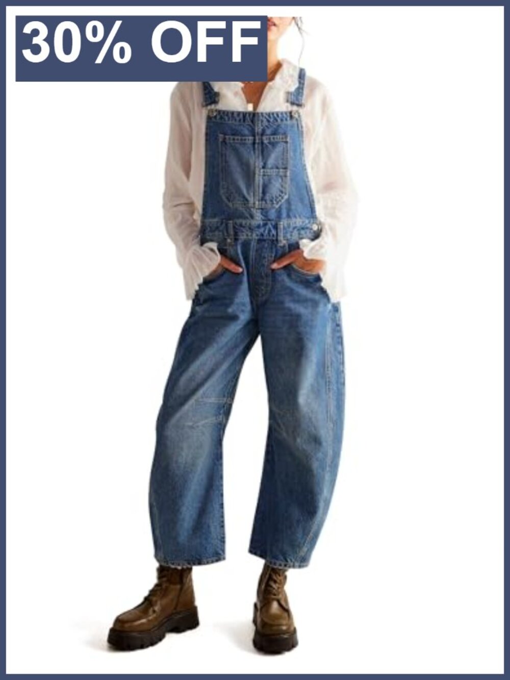Barrel Wide Leg Baggy Denim Overalls Bib Jeans Stretch Denim